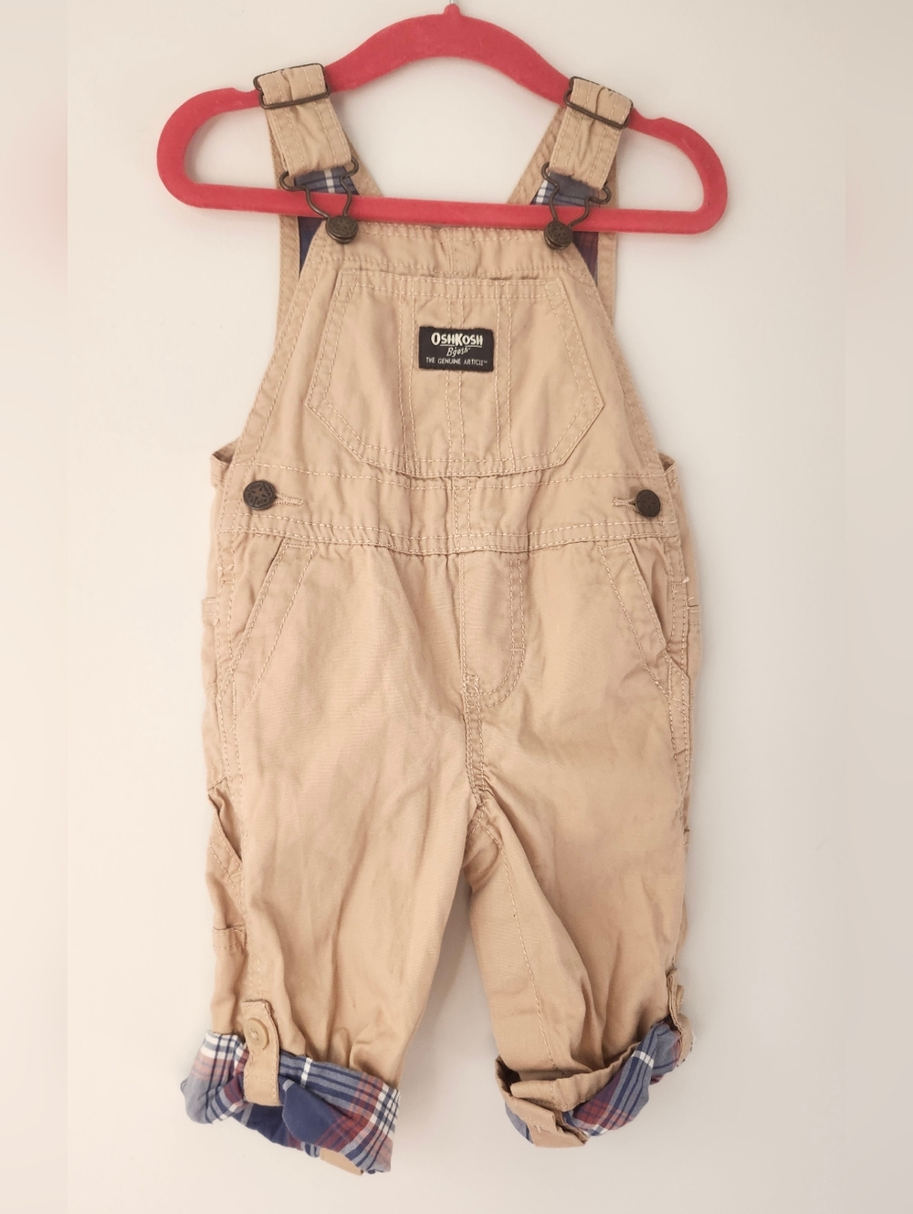 Oshkosh B'gosh Baby Boy Tan Overalls 9 Months